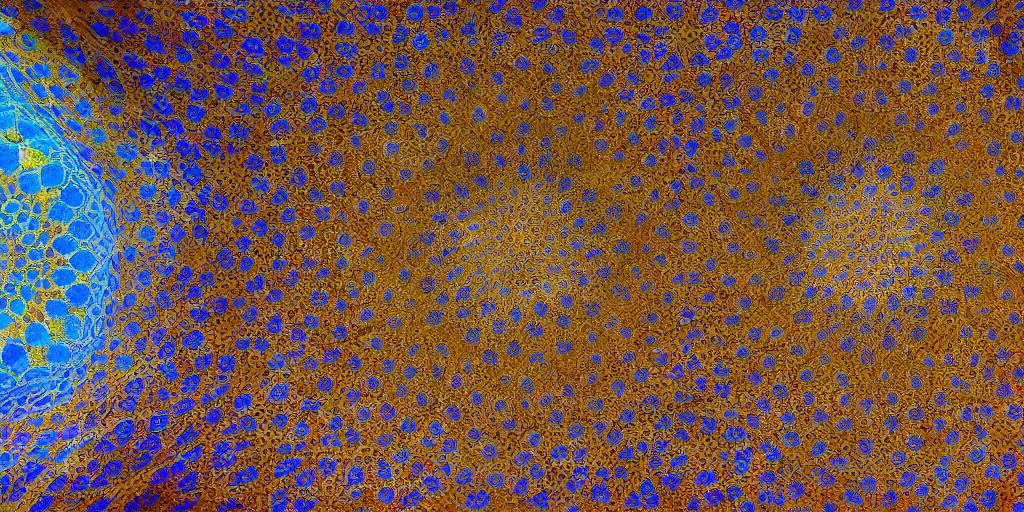 Image similar to psychedelic iranian honeycomb vaulting, muqarnas