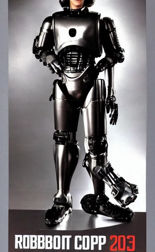 Image similar to robocop 1 9 8 0 high school yearbook senior photo