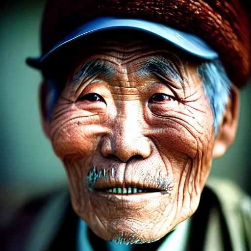 Image similar to photograph of an old japanese man, photograph by steve mccurry