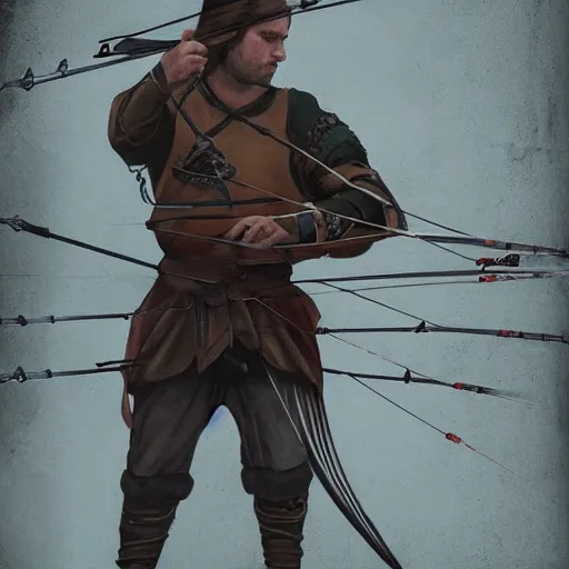 Prompt: A photo of a human medieval archer, fantasy art, clean digital art, clean background, D&D art style, dark feeling, chill feeling