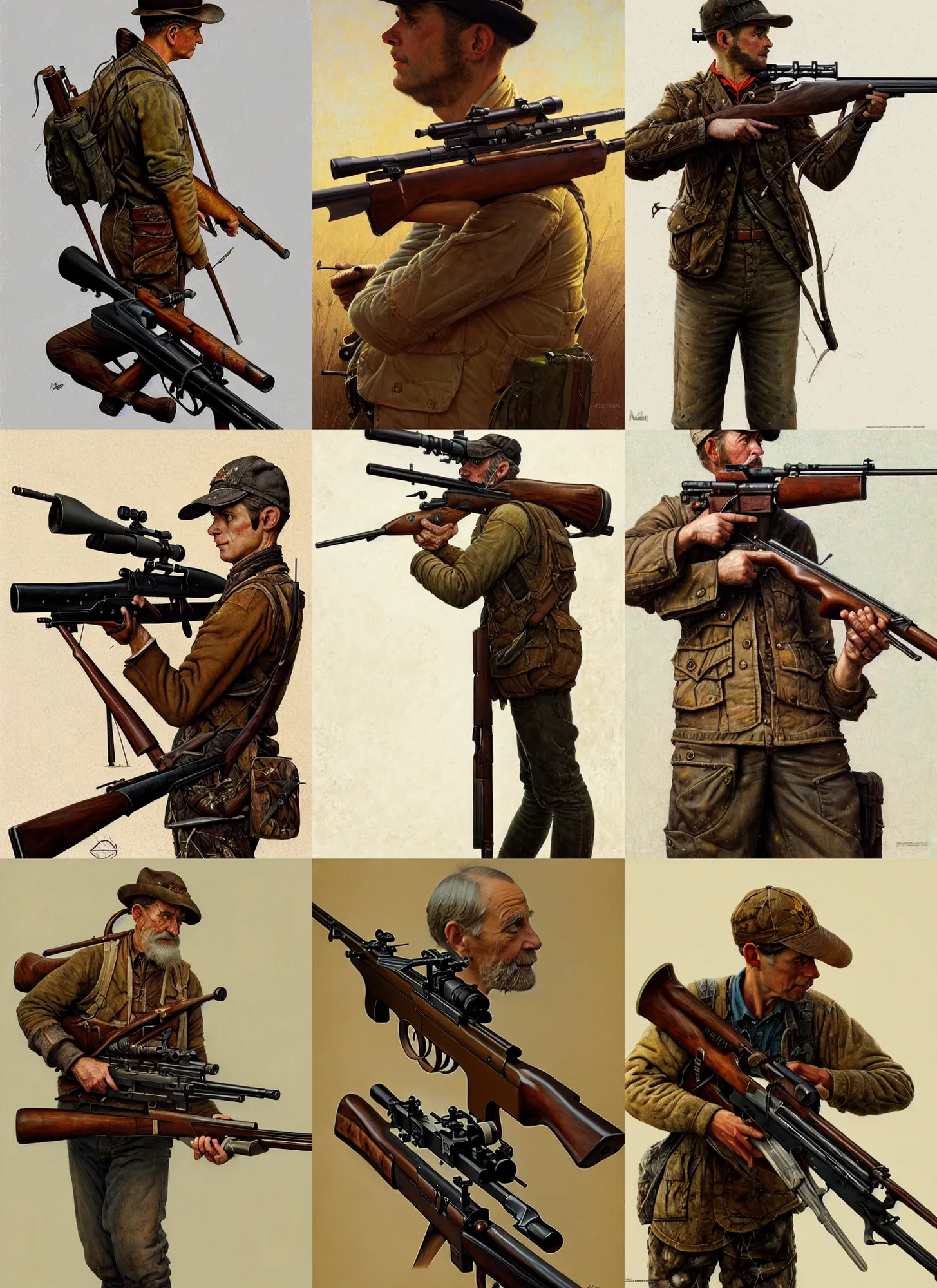 Prompt: an old hunting rifle on white background, intricate, highly detailed, digital painting, artstation, concept art, smooth, sharp focus, illustration, art by norman rockwell emiliano ponzi andrey remnev yoann lossel aaron jasinski, 8 k