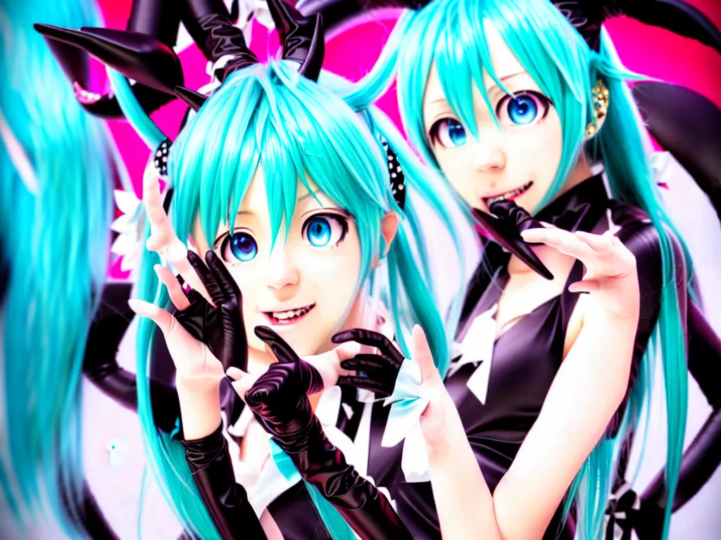 Prompt: vocaloid singer hatsune miku as the devil