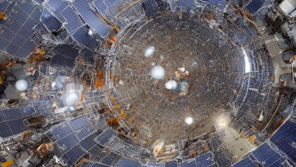 Image similar to Planets in solar system being build by construction workers. Wide angle. 4k, shot in space.