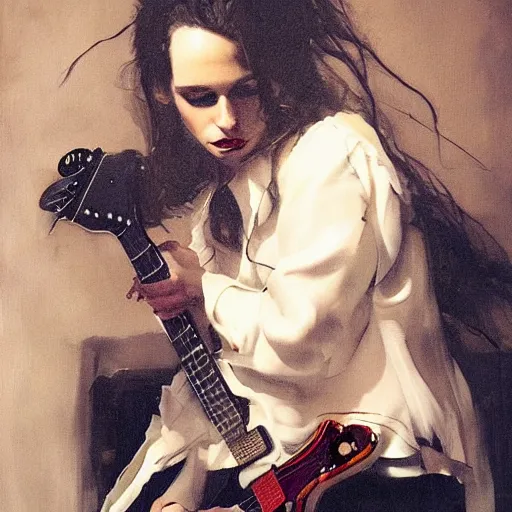 Image similar to Anna Calvi playing electric guitar by Michael Hussar