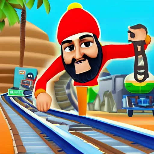 Image similar to Osama bin Laden in Subway Surfers