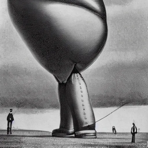 Image similar to huge woman inflated like a blimp.