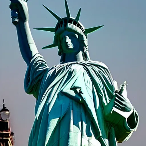 Image similar to Obama as the Statue of Liberty