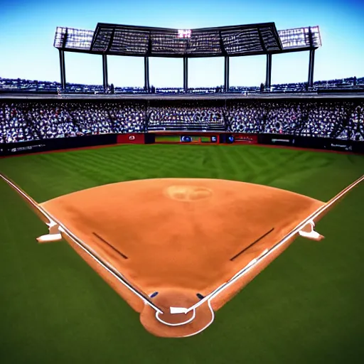 Prompt: a baseball stadium full of toilet seats 4K ultra detail photorealistic natural lighting