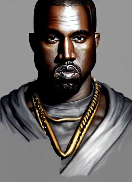 Image similar to A striking epic hyper real comic book style portait painting of Kanye west as a bard, D&D Concept Art, unreal 5, DAZ, Apex legends concept art, hyperrealistic, octane render, cosplay, RPG portrait, dynamic lighting