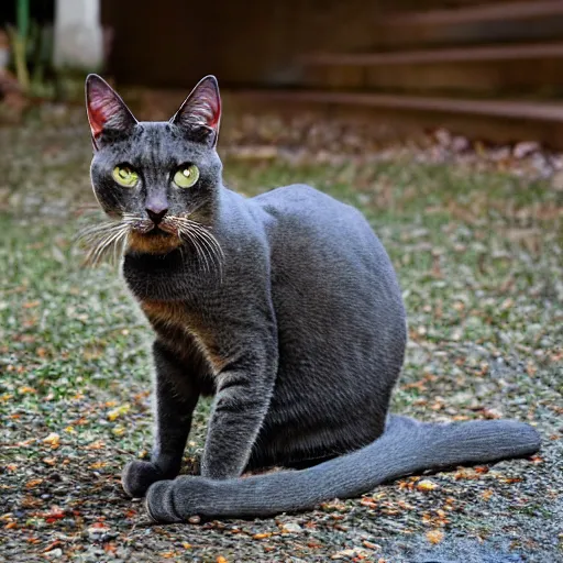 Prompt: photo of a symmetrical cat