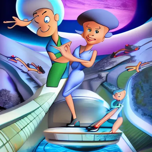 Image similar to the jetsons in real life 4 k artstation