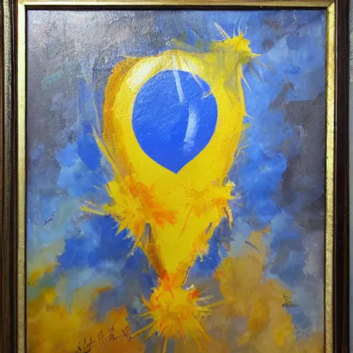 Prompt: cheerful ukranian victory, oil on canvas, colorful watercolor