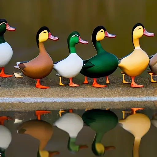 Image similar to 7 different colored ducks