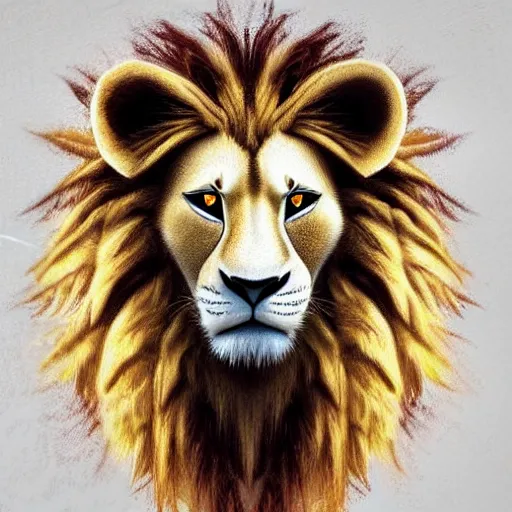 Image similar to Simba form the Lion King look like an ordinary boy with beautiful hear and head, wearing jeans and a white T-shirt, digital art style