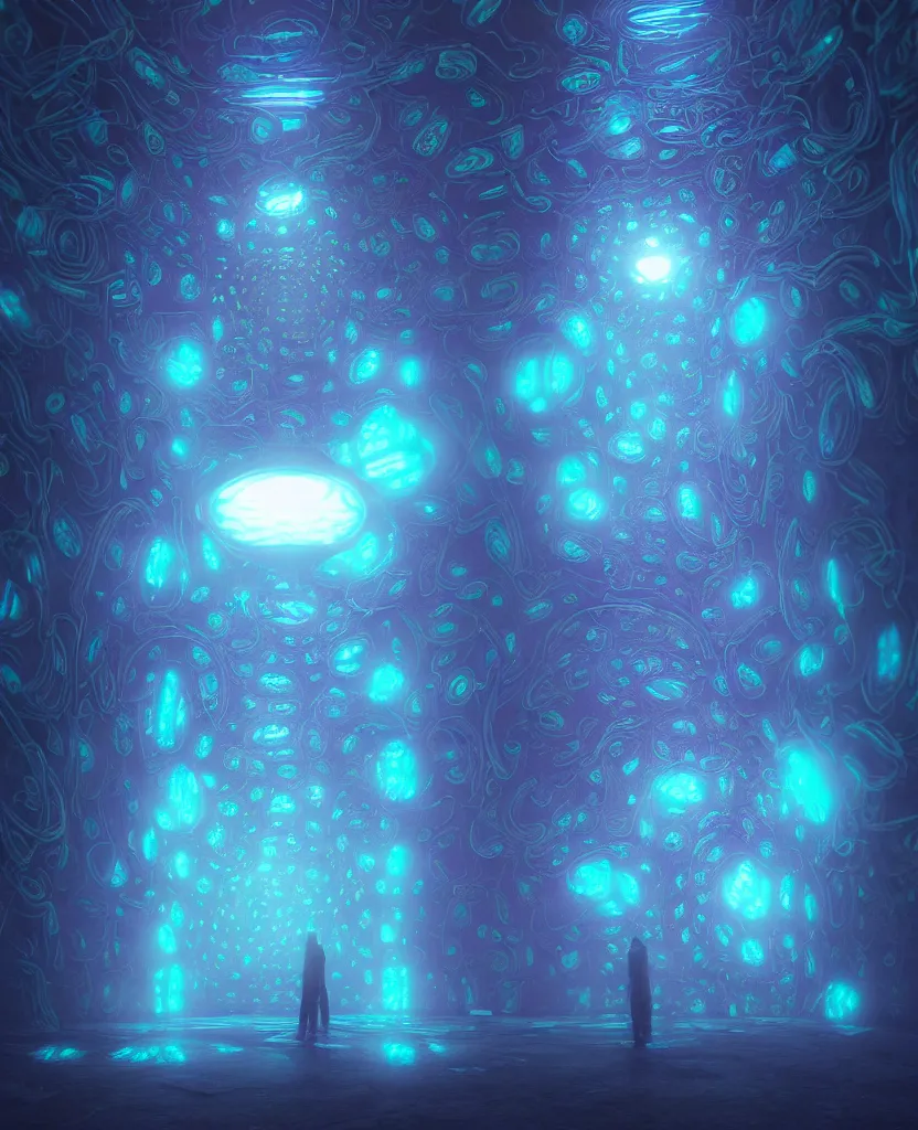 Image similar to trapped in my conscious, sky falling, look me inside of my eyes, transparent holographic being, thermal, bioluminiscent creatures, intricate artwork by beeple. octane render, trending on artstation, greg rutkowski very coherent symmetrical artwork. cinematic, hyper realism, high detail, octane render, 8 k