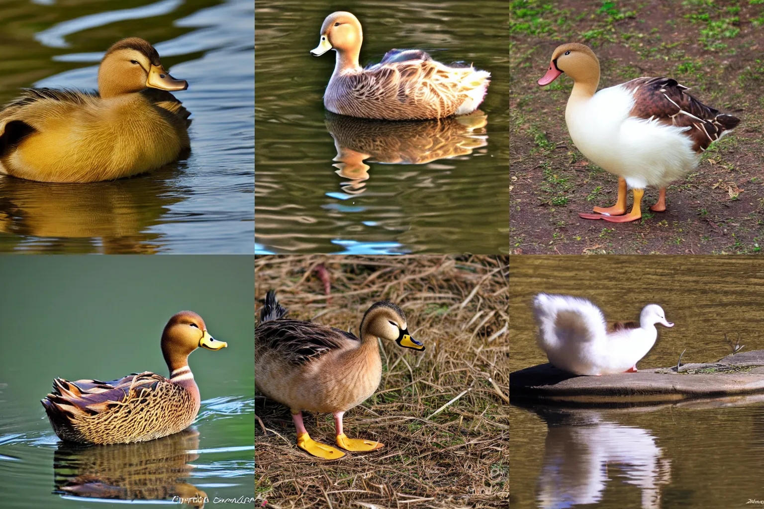 Prompt: Hermione Duck. Duck Hermione. Hybrid. Chimera. Nature photography.