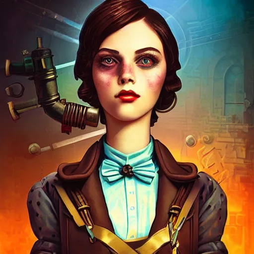 Prompt: lofi instagram bioshock steampunk portrait, digital art, Pixar style, by Tristan Eaton Stanley Artgerm and Tom Bagshaw.