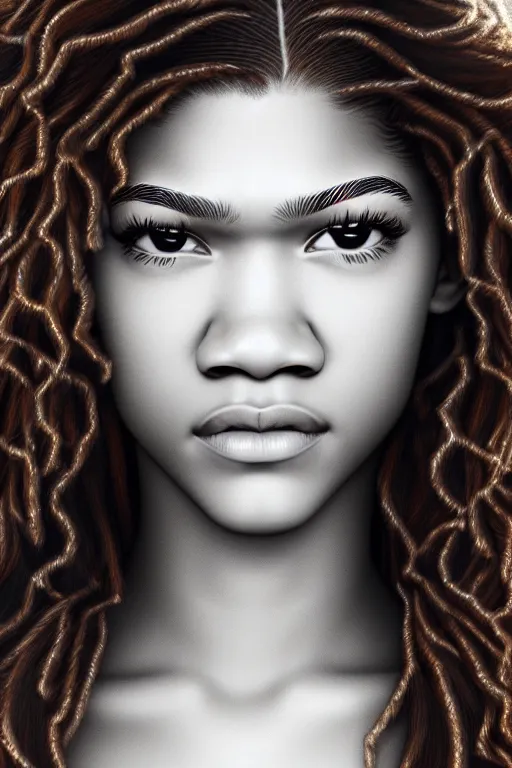 Prompt: A portrait photograph of Zendaya Ultra detailed, hyper realistic, 4k