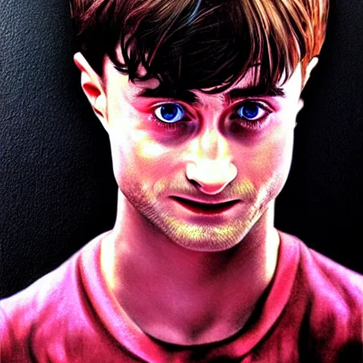 Prompt: daniel radcliffe is the devil, airbrush art, drew struzan illustration art, key art, portrait