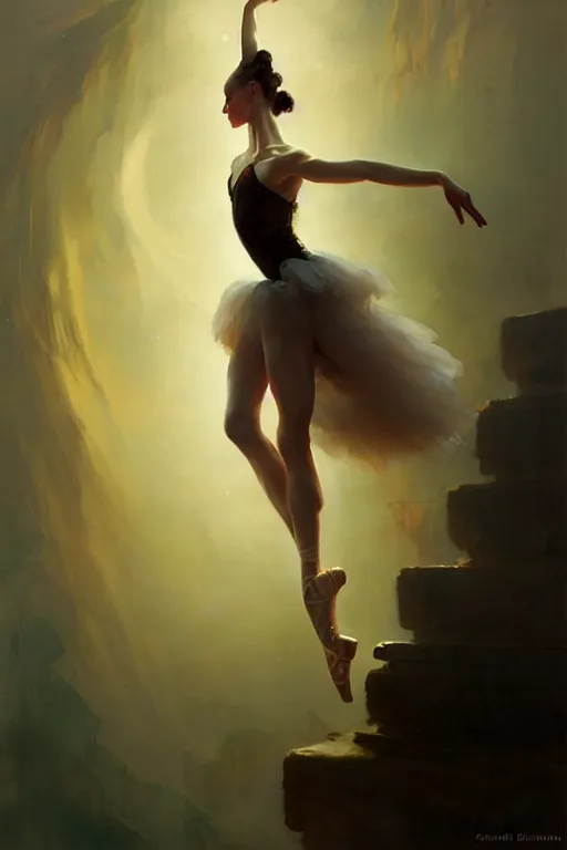 Image similar to giesha prima ballerina by bayard wu, anna podedworna, gaston bussiere, greg rutkowski