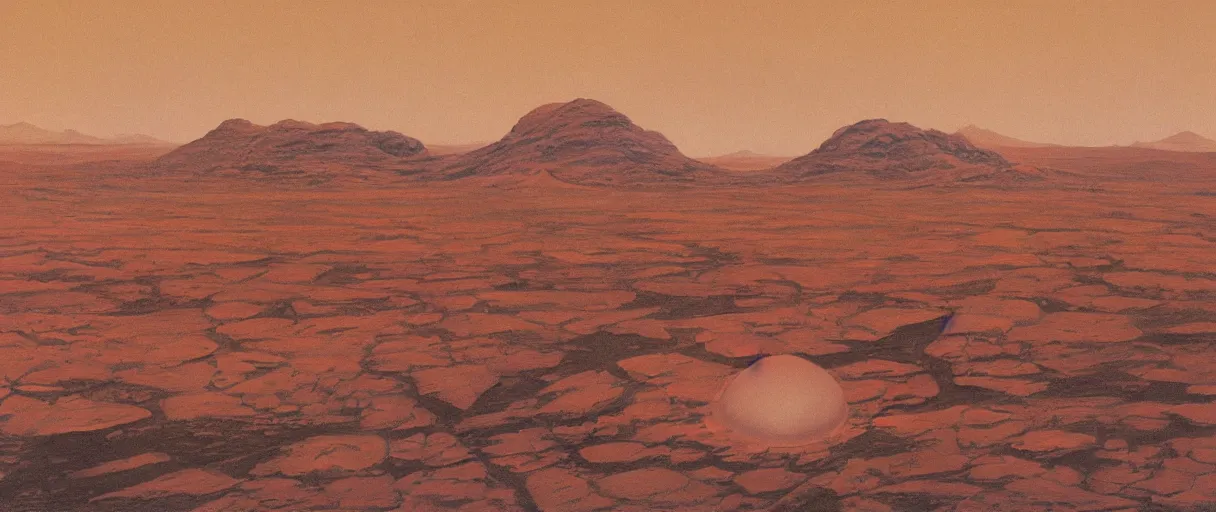 Image similar to Mars artwork by Chesley Bonestell