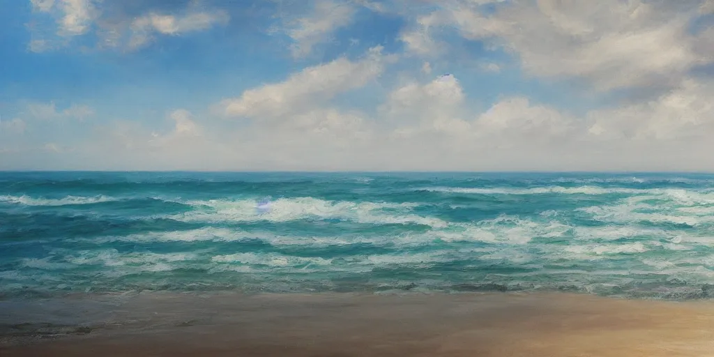 Image similar to a beach, cinematic angle, studio Ghibli, cinematic lighting, detailed oil painting, hyperrealistic, 8k