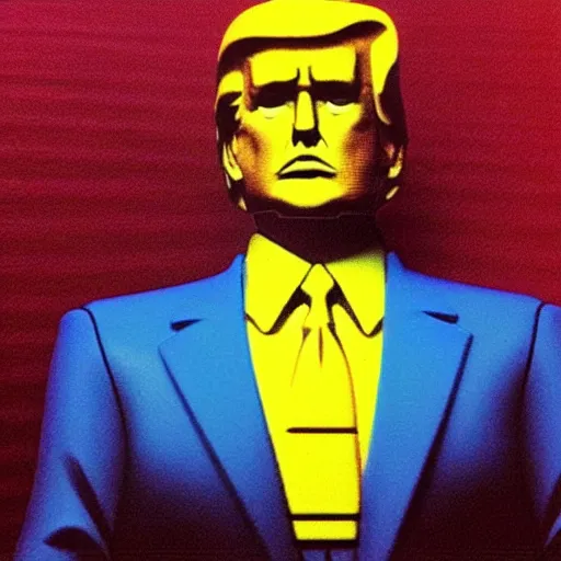 Prompt: “ portrait of donald trump dressed as max headroom”