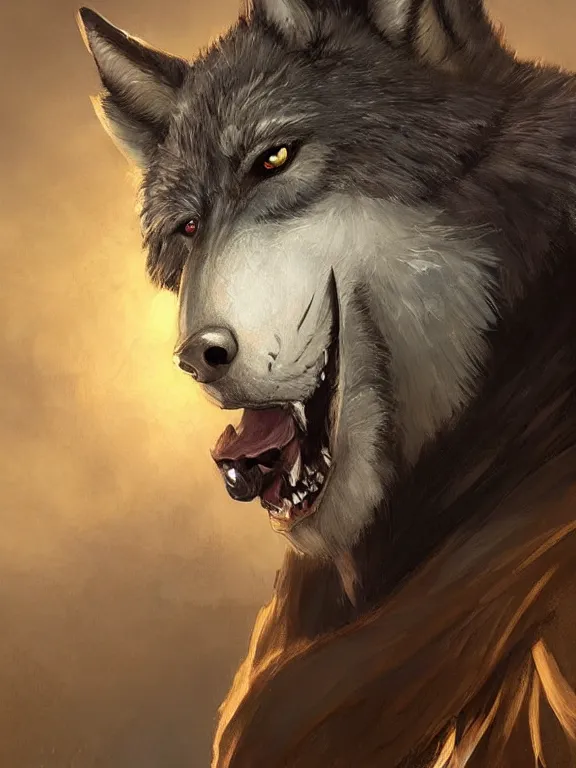 Image similar to 3/4 headshot of cute anthro wolf man, D&D, handsome, fantasy, intricate, long snout, donkey ears, fursona, black hair, elegant, highly detailed, digital painting, artstation, concept art, smooth, sharp focus, illustration, art by artgerm and greg rutkowski and alphonse mucha