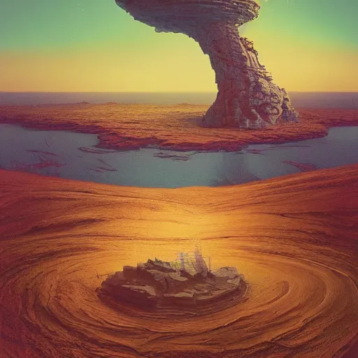 Image similar to A Landscape by Beeple and Salvador Dali