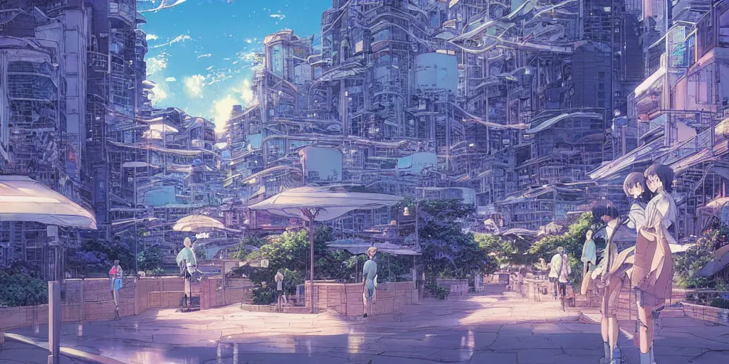 Image similar to water city, art by makoto shinkai and alan bean, yukito kishiro