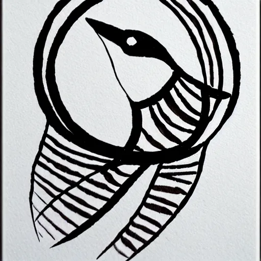 Image similar to zen bird ink