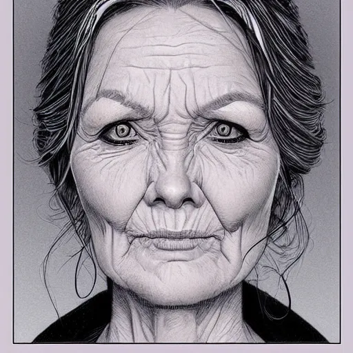 Image similar to a beautiful portrait of an old woman Travis Charest style