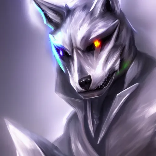 Image similar to cyber wolf , trending on Artstation