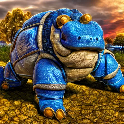 Image similar to national geographic photo of blastoise, pokemon, intricate, portrait, 8 k highly professionally detailed, hdr, cgsociety