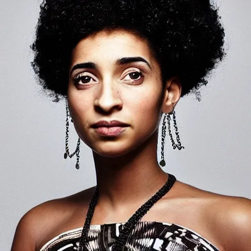 Prompt: a mixture of esperanza spalding and lianne la havas, hyperrealistic, gorgeous