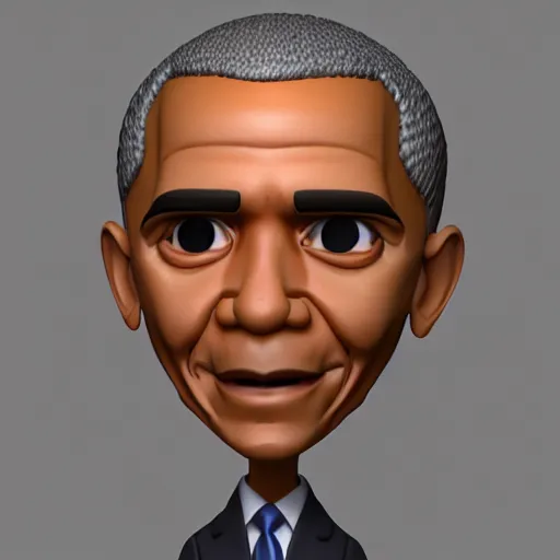 Prompt: 3d render of obama as a cute chibi figurine, blender, artstation