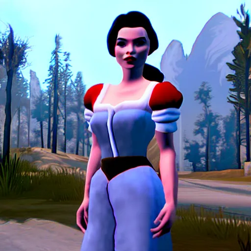 Image similar to snow white in gta, game screenshot