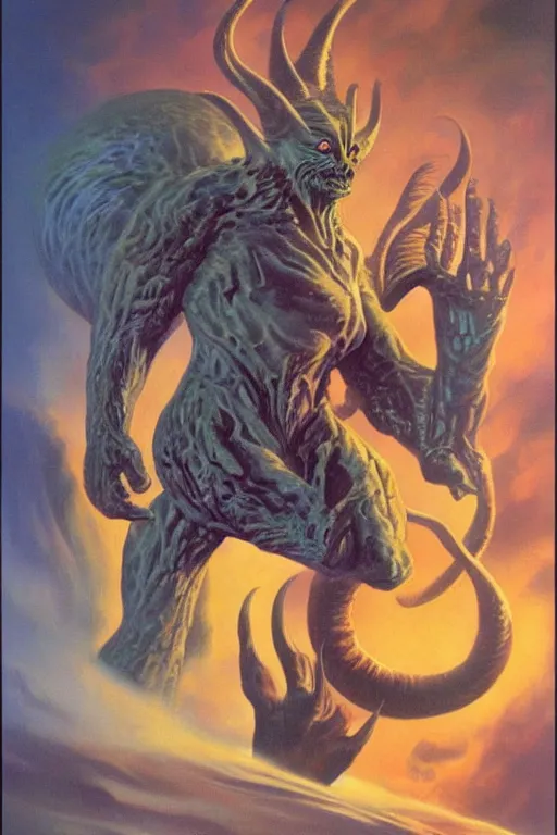 Prompt: extraterrestrial beast by boris vallejo