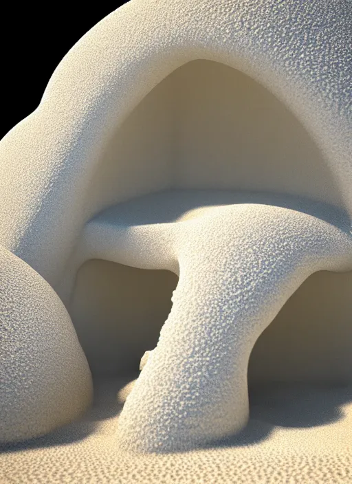 Image similar to white zen beach cave made of sand and geodes up close shot, sharp focus, global illumination, radiant light, alexandre ferra white mecha, irakli nadar, octane highly render, 4 k, ultra hd,