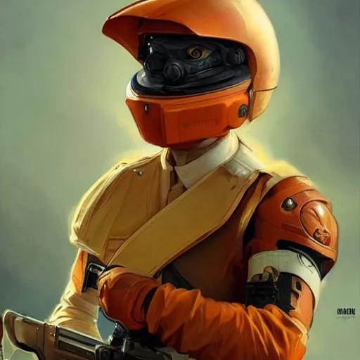 Prompt: an orange tabby cat with a machine gun helmet, artstation, concept art, smooth, sharp focus, illustration, art by artgerm and greg rutkowski and alphonse mucha