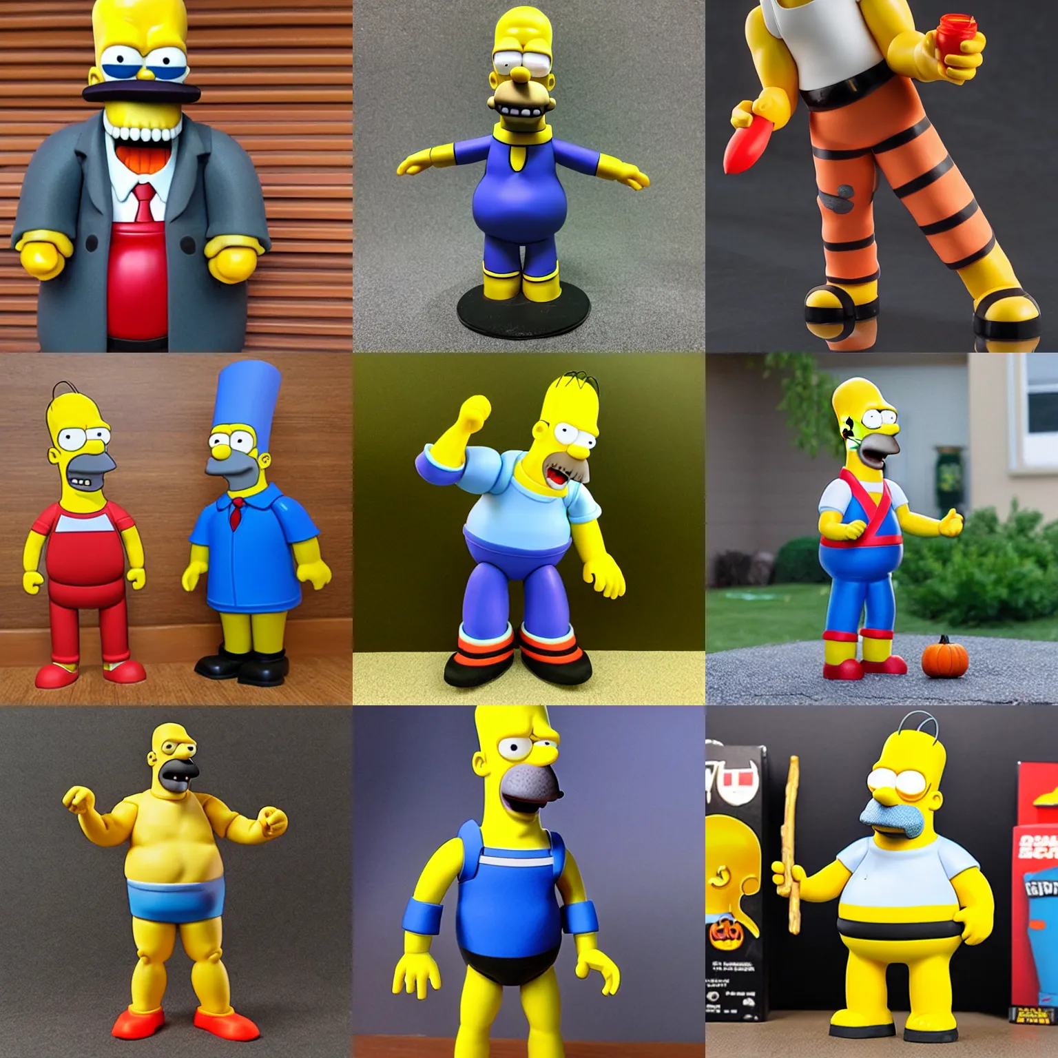 Prompt: Homer Simpson Halloween action figure, pvc poseable