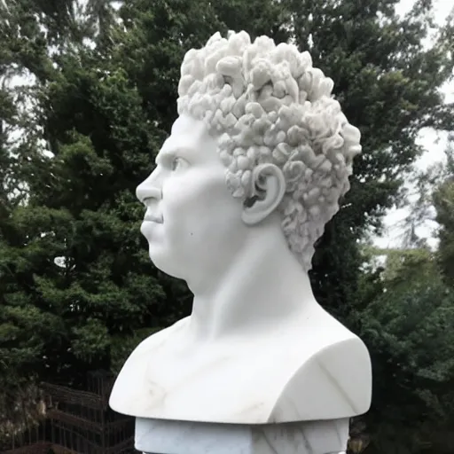 Image similar to ilovemakonnen as a marble bust statue