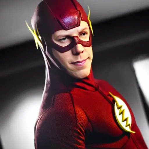 Prompt: michael rosenbaum dressed as the flash