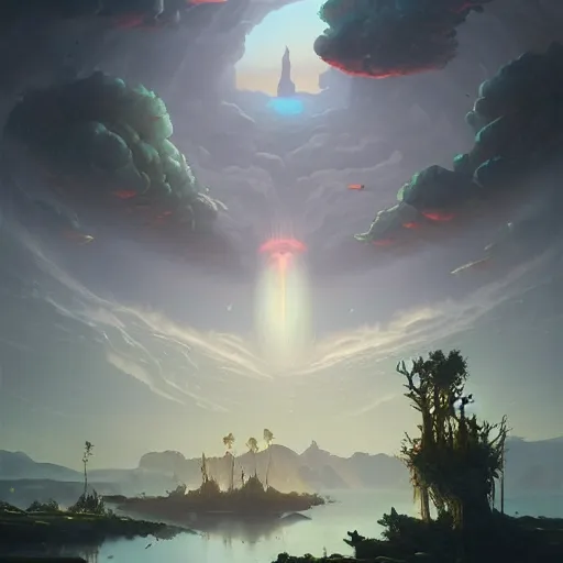 Prompt: A Landscape by Peter Mohrbacher and Beeple