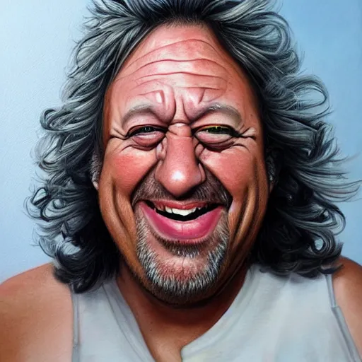 Image similar to Caricature portraits done of Gene Ween, realistic, hyperrealistic, very realistic, highly detailed, very detailed, extremely detailed, detailed, oil painting, digital art, trending on artstation