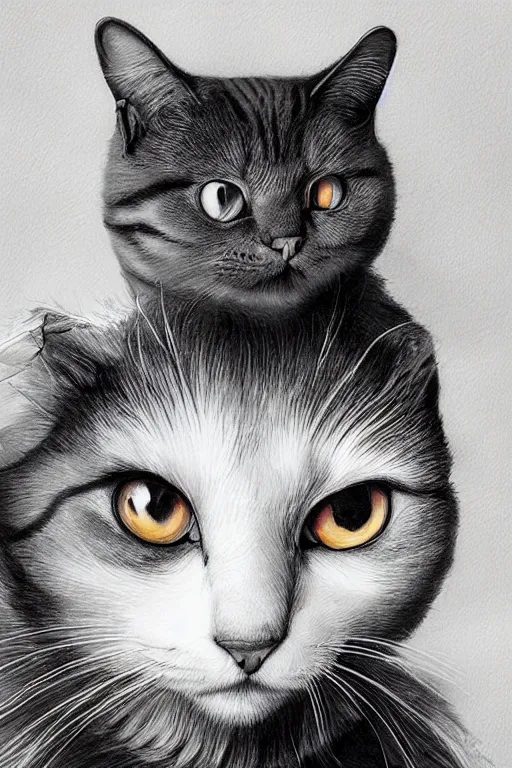 Image similar to a highly detailed beautiful portrait of a cat / emotion : fear in the style of artgerm.