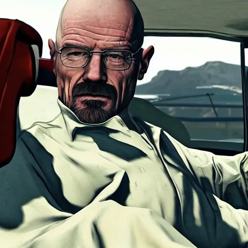 Image similar to walter white as the main character in the new gta 6 trailer