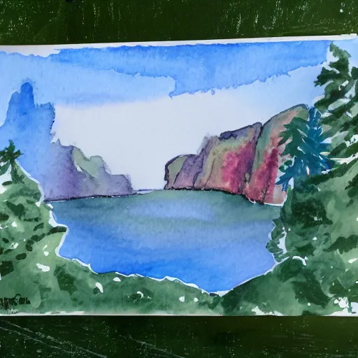 Image similar to water color of a national park