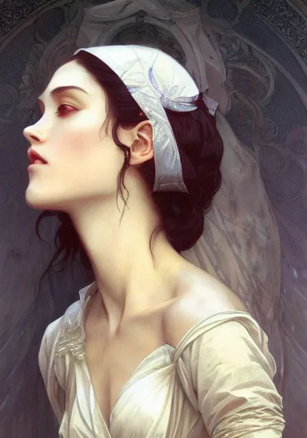 Prompt: vampires, intricate, elegant, highly detailed, digital painting, artstation, concept art, smooth, sharp focus, illustration, art by artgerm and greg rutkowski and alphonse mucha and william - adolphe bouguereau