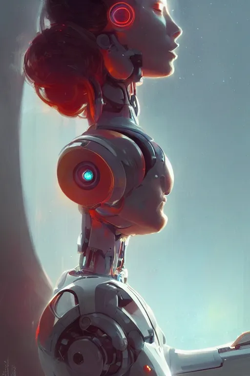 Image similar to A beautiful robotic woman dreaming, cinematic lighting, soft bokeh, sci-fi, modern, colourful, highly detailed, digital painting, artstation, concept art, sharp focus, illustration, by greg rutkowski